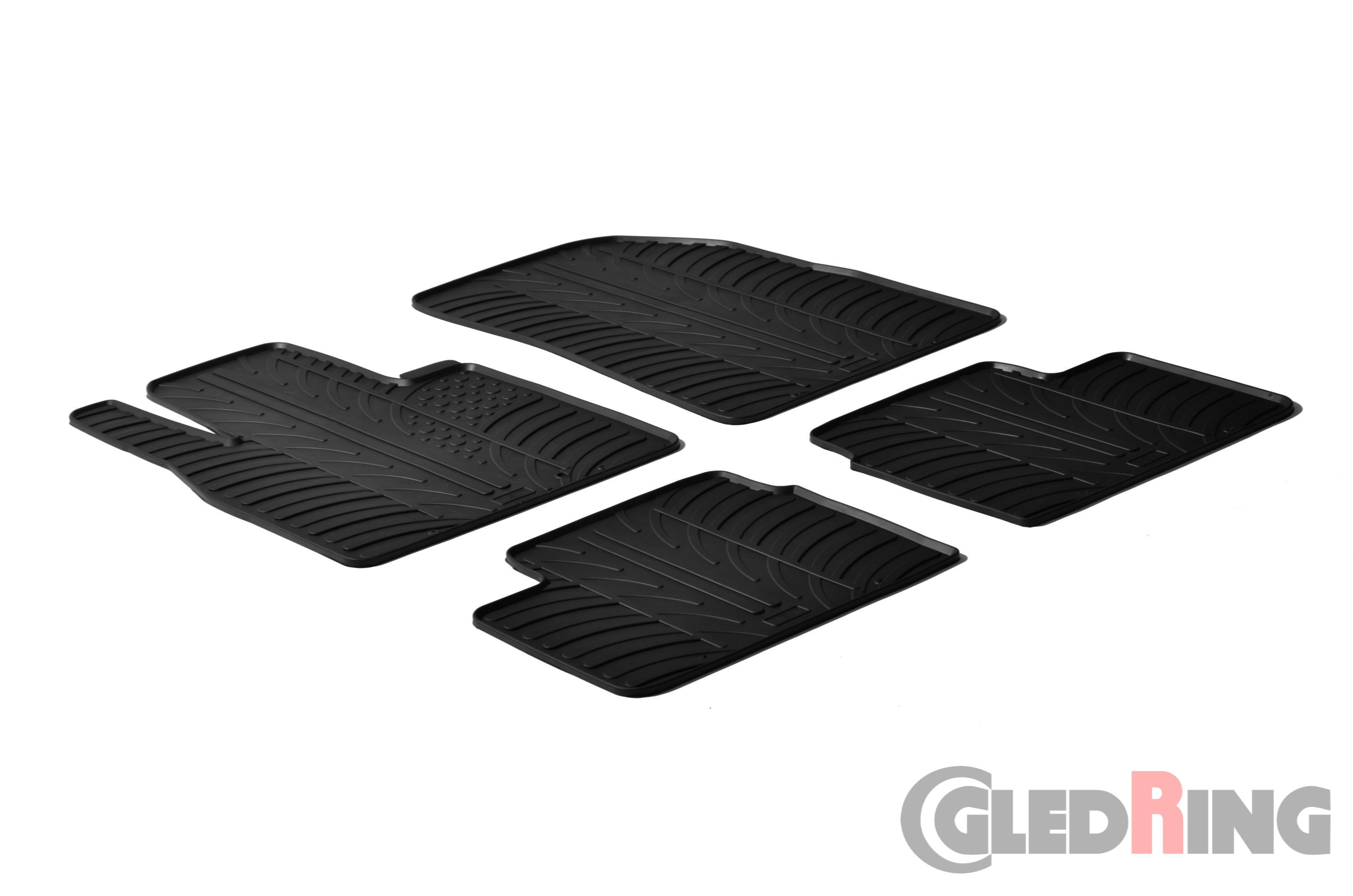 Original Gledring Passform Fußmatten Gummimatten 4 Tlg.+Fixing - NISSAN Micra 2011-06.2017/ 5 Türig